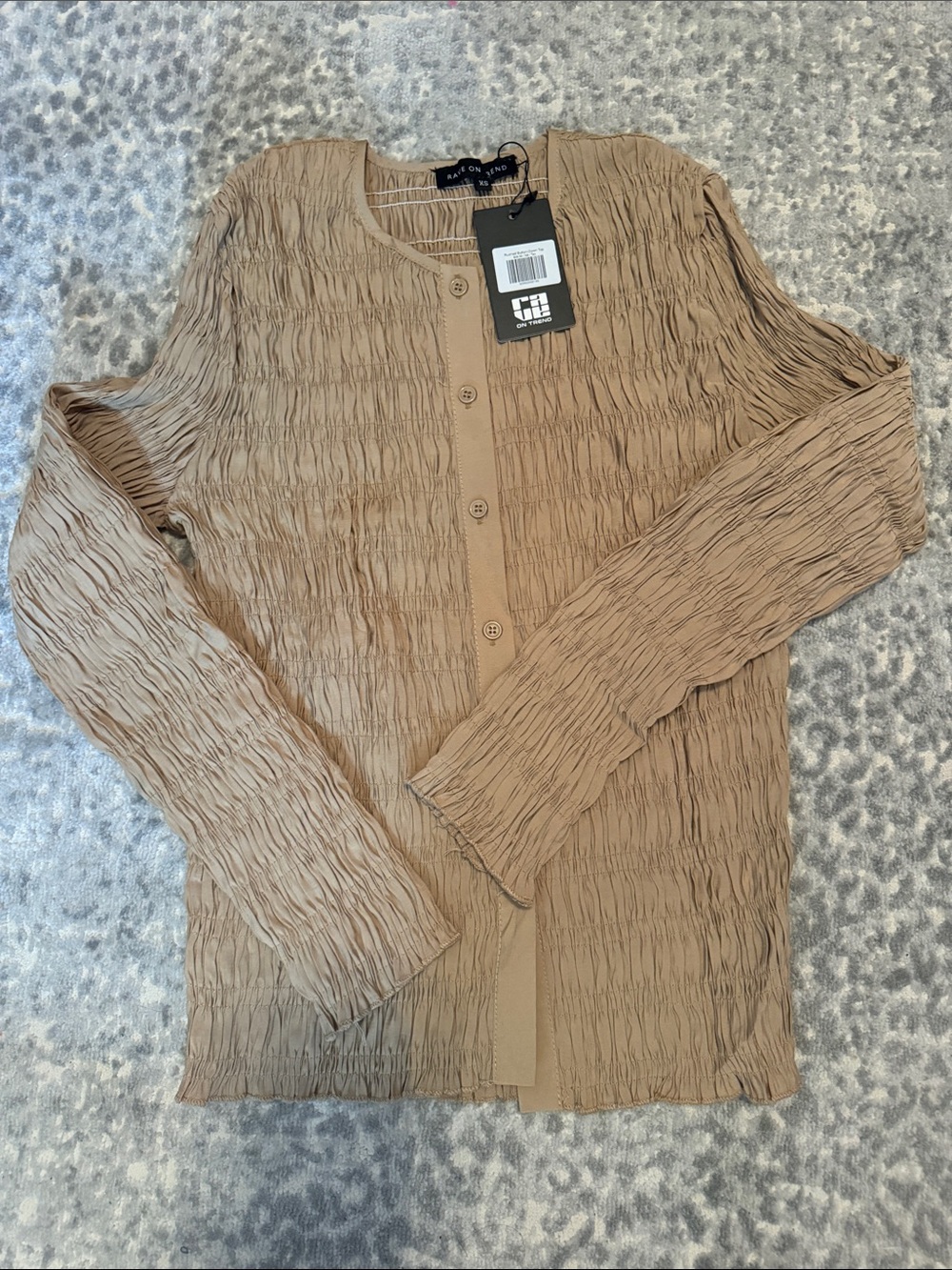 Rave on Trend Crinkle Texture Button Down
